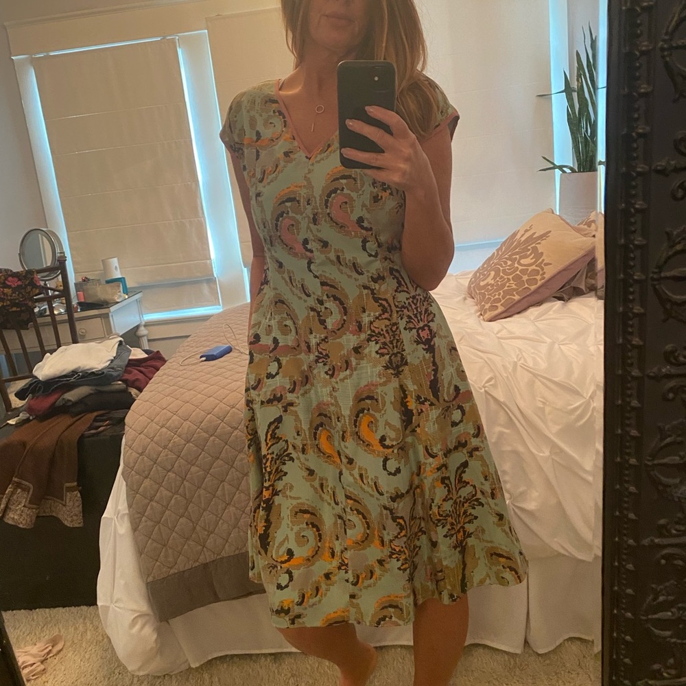 Gorgeous Sundance green silk floral dress